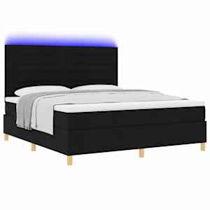LED box pružinová postel s matrací Černá 180 x 200 cm textil - obrázek 3