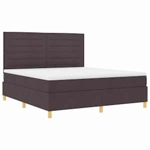 LED box pružinová postel s čelo Tmavě hnědá 180 x 200 cm textil - obrázek 6