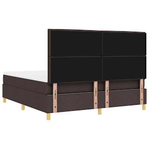 LED box pružinová postel s čelo Tmavě hnědá 180 x 200 cm textil - obrázek 10
