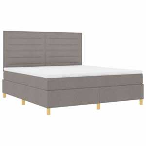 LED box pružinová postel s matrací Taupe 180 x 200 cm textil - obrázek 6