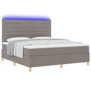 LED box pružinová postel s matrací Taupe 180 x 200 cm textil - obrázek 3
