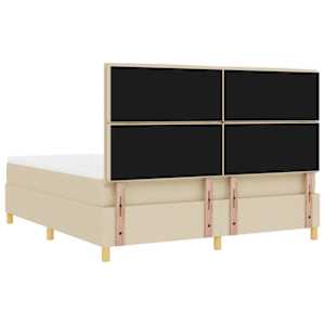 LED box pružinová postel s matrací Krémová 180 x 200 cm textil - obrázek 10