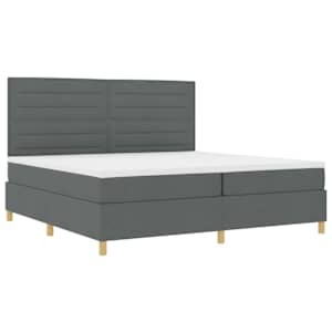 LED box pružinová postel s čelo Tmavě šedá 200 x 200 cm textil - obrázek 6