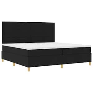 LED box pružinová postel s matrací Černá 200 x 200 cm textil - obrázek 6