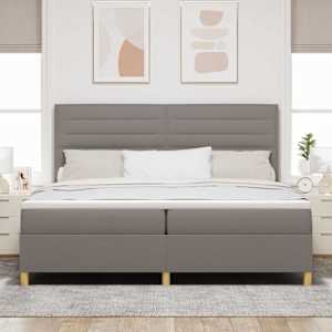 LED box pružinová postel s matrací Taupe 200 x 200 cm textil - obrázek 4