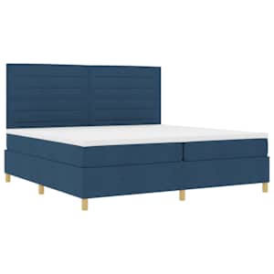LED box pružinová postel s matrací Modrá 200 x 200 cm textil - obrázek 6
