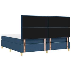 LED box pružinová postel s matrací Modrá 200 x 200 cm textil - obrázek 10