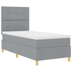LED box pružinová postel s čelo Světle šedá 80 x 200 cm textil - obrázek 6