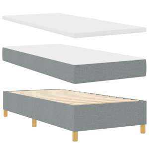LED box pružinová postel s čelo Světle šedá 80 x 200 cm textil - obrázek 7