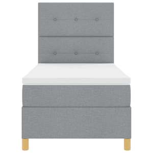 LED box pružinová postel s čelo Světle šedá 80 x 200 cm textil - obrázek 8