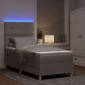 LED box pružinová postel s čelo Taupe 80 x 200 cm textil - obrázek 5