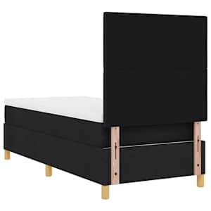 LED box pružinová postel s čelo Černá 90 x 200 cm textil - obrázek 10