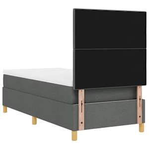 LED box pružinová postel s čelo Tmavě šedá 100 x 200 cm textil - obrázek 10