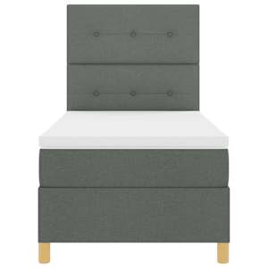 LED box pružinová postel s čelo Tmavě šedá 100 x 200 cm textil - obrázek 8