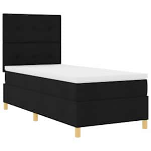 LED box pružinová postel s čelo Černá 100 x 200 cm textil - obrázek 6