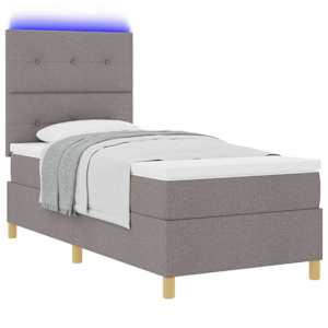 LED box pružinová postel s čelo Taupe 100 x 200 cm textil - obrázek 3