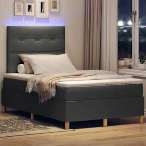 LED box pružinová postel s čelo Tmavě šedá 120 x 190 cm textil - obrázek 5