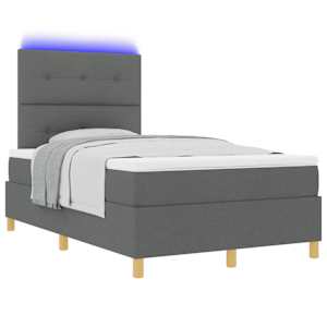 LED box pružinová postel s čelo Tmavě šedá 120 x 190 cm textil - obrázek 3