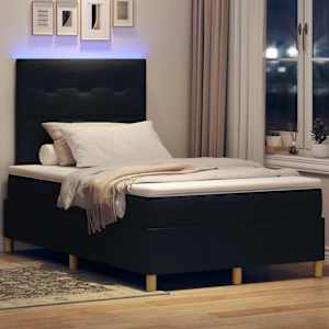 LED box pružinová postel s matrací Černá 120 x 190 cm textil - obrázek 5