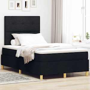 LED box pružinová postel s matrací Černá 120 x 190 cm textil - obrázek 1