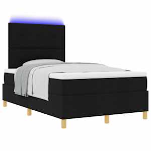 LED box pružinová postel s matrací Černá 120 x 190 cm textil - obrázek 3