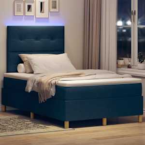 LED box pružinová postel s čelo Modrá 120 x 190 cm textil - obrázek 5