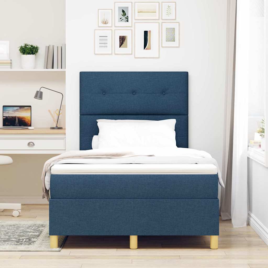 LED box pružinová postel s matrací Modrá 120 x 190 cm textil - obrázek 4