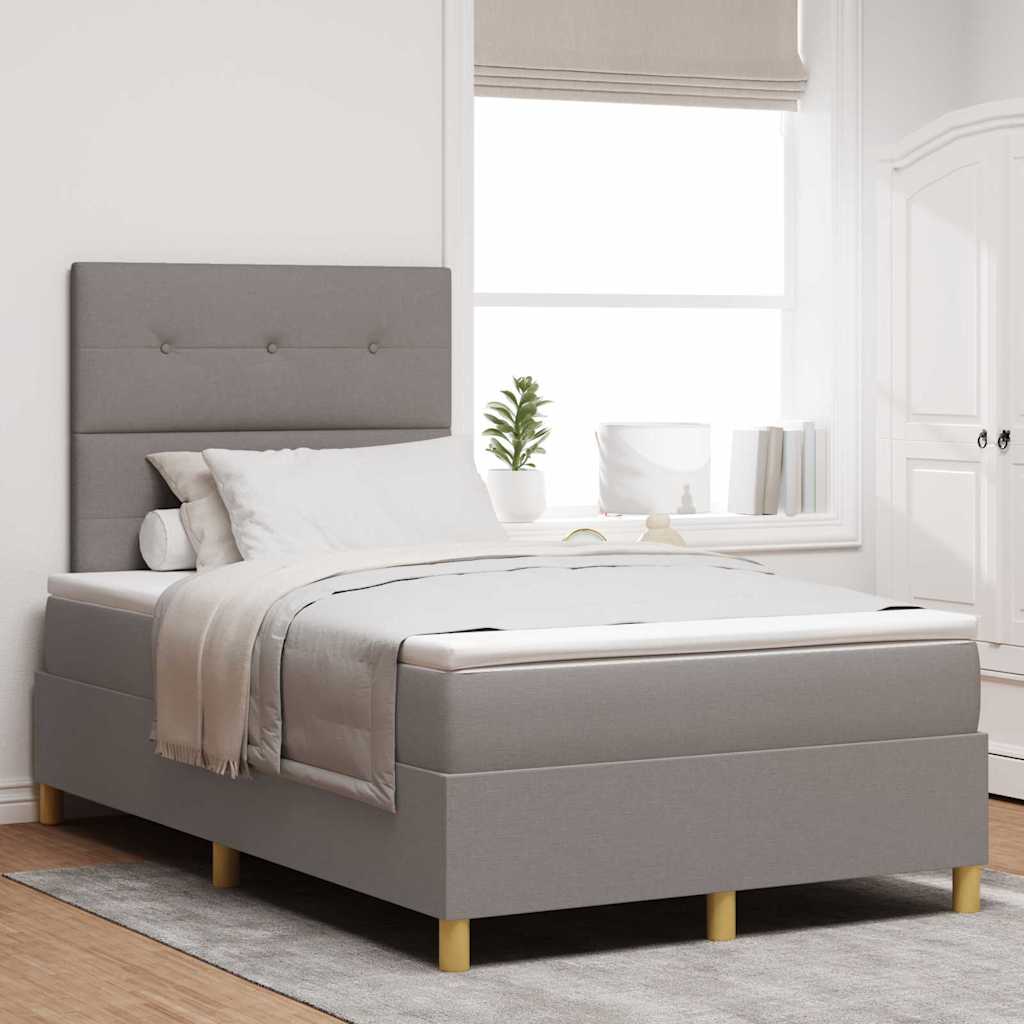 Box Spring voodi madratsi ja LEDiga Pruunhall 120x200 cm Kangas