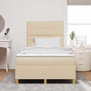 LED box pružinová postel s čelo Krémová 120 x 200 cm textil - obrázek 4