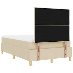 LED box pružinová postel s čelo Krémová 120 x 200 cm textil - obrázek 10