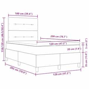 LED box pružinová postel s čelo Modrá 120 x 200 cm textil - obrázek 14