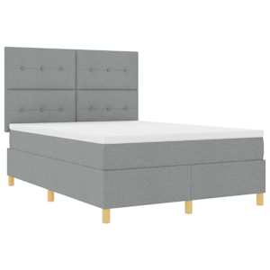 LED box pružinová postel s čelo Světle šedá 140 x 190 cm textil - obrázek 6