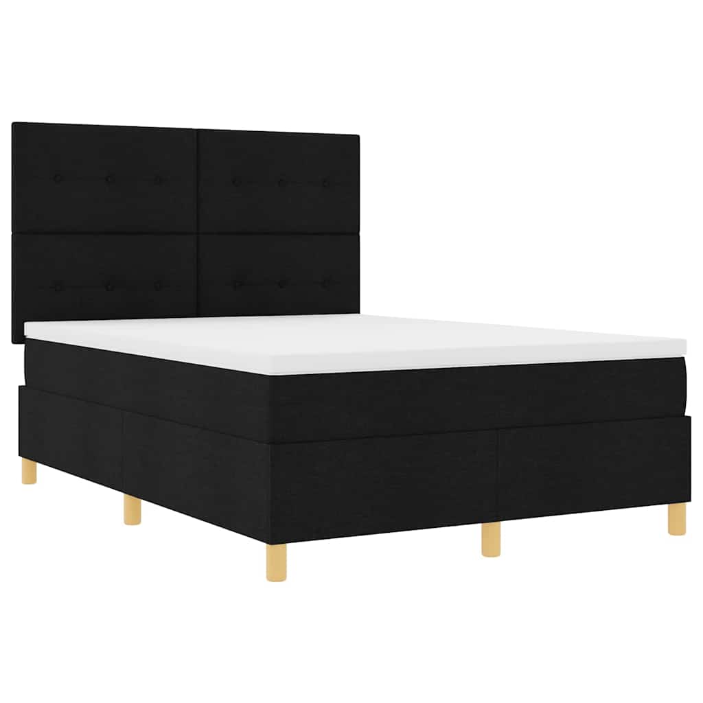 LED box pružinová postel s matrací Černá 140 x 190 cm textil - obrázek 6