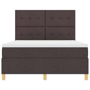 LED box pružinová postel s čelo Tmavě hnědá 140 x 190 cm textil - obrázek 8