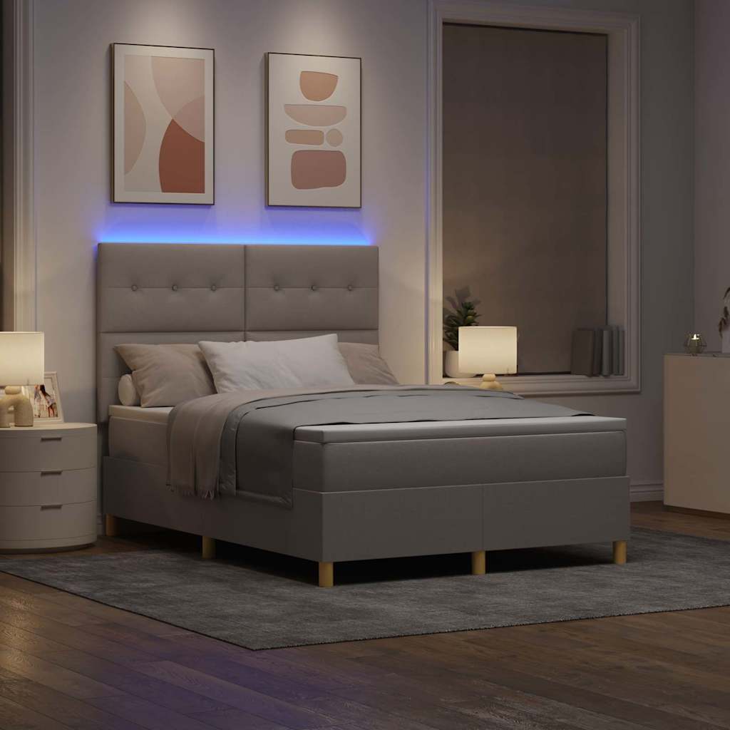 LED box pružinová postel s matrací Taupe 140 x 190 cm textil - obrázek 5