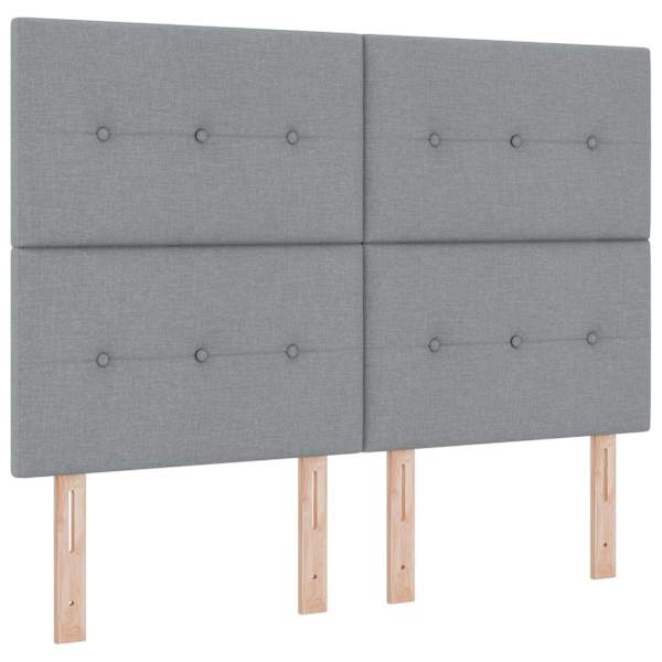 vidaXL LED Box Spring Voodi peaga Helehall 140 x 200 cm kangas