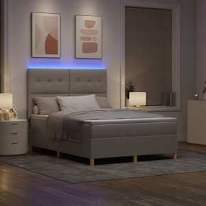 LED box pružinová postel s matrací Taupe 160 x 200 cm textil - obrázek 5