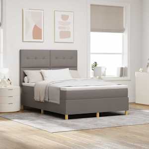 LED box pružinová postel s matrací Taupe 160 x 200 cm textil - obrázek 1