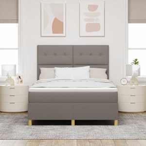 LED box pružinová postel s matrací Taupe 160 x 200 cm textil - obrázek 4