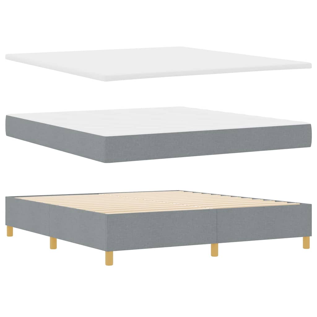 LED box pružinová postel s čelo Světle šedá 180 x 200 cm textil Světle šedá 3343117