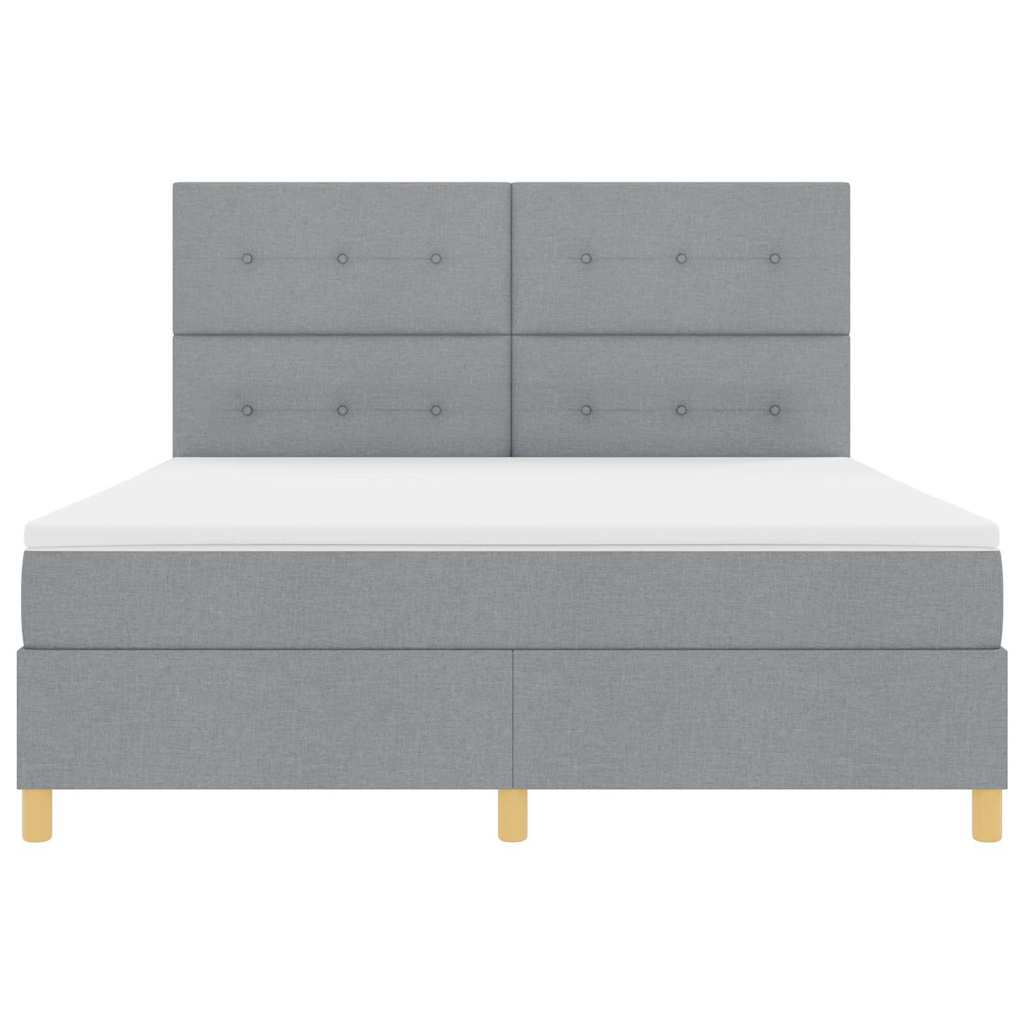 LED box pružinová postel s čelo Světle šedá 180 x 200 cm textil - obrázek 8