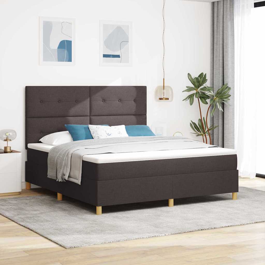 Kasti Vedru Voodi Mattress & LED Tumepruun 180x200 cm Kangas