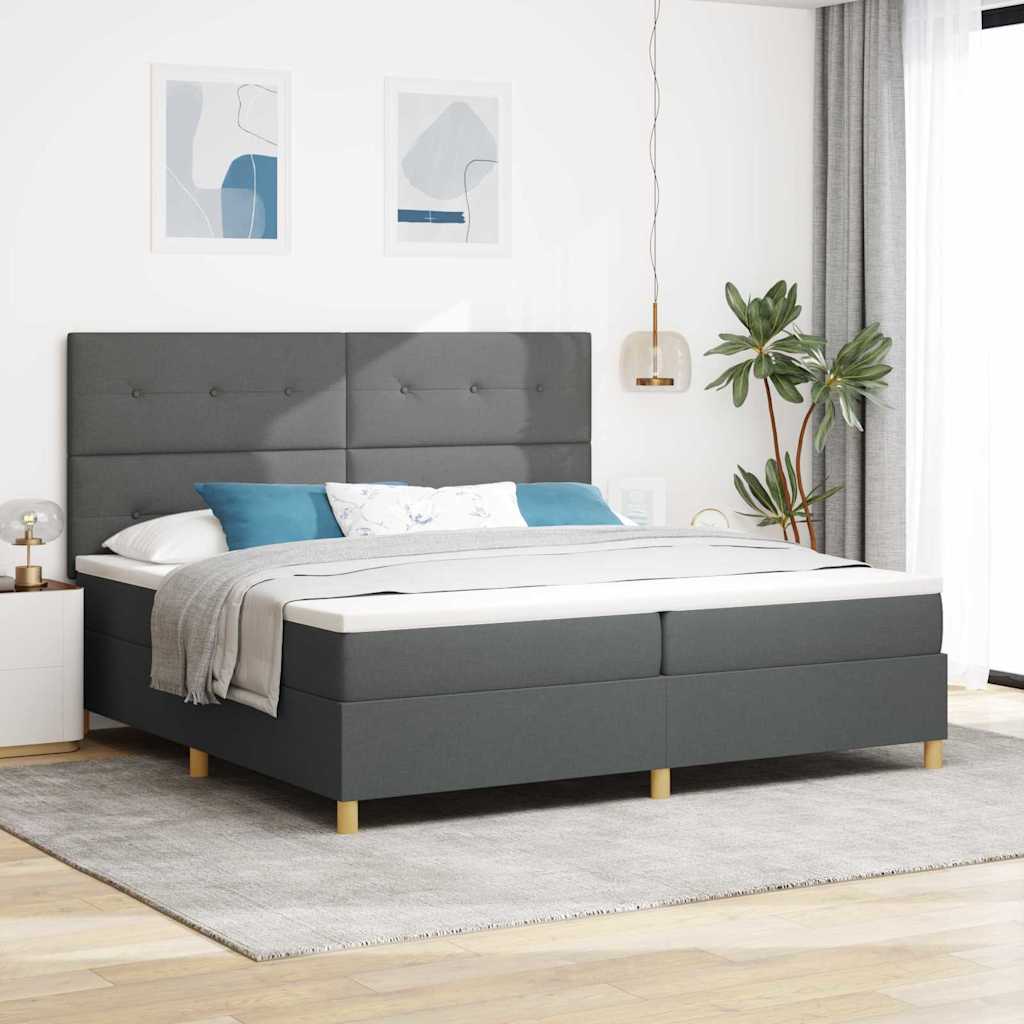 Kasti Vedruvoodi koos Madratsiga ja LED-iga Tumehall 200x200 cm Kangas