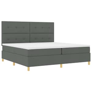LED box pružinová postel s čelo Tmavě šedá 200 x 200 cm textil - obrázek 6