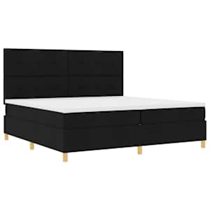 LED box pružinová postel s čelo Černá 200 x 200 cm textil - obrázek 6