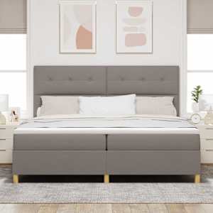 LED box pružinová postel s čelo Taupe 200 x 200 cm textil - obrázek 4