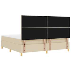 LED box pružinová postel s čelo Krémová 200 x 200 cm textil - obrázek 10