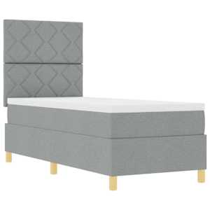 LED box pružinová postel s čelo Světle šedá 80 x 200 cm textil - obrázek 6