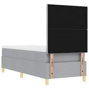 LED box pružinová postel s čelo Světle šedá 80 x 200 cm textil - obrázek 10