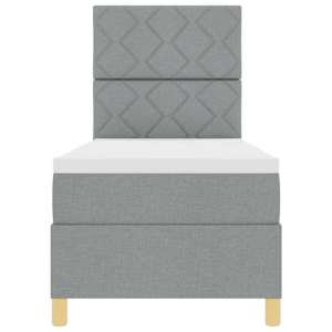 LED box pružinová postel s čelo Světle šedá 80 x 200 cm textil - obrázek 8